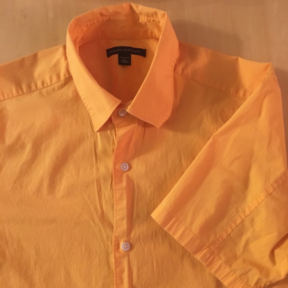 Banana Republic shirt, orange, short-sleeve, sz M